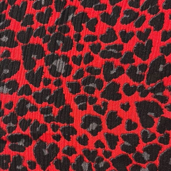 Zadig & Voltaire Black and Red Leopard Print V-Neck Blouse, Size Medium - Picture 8 of 10